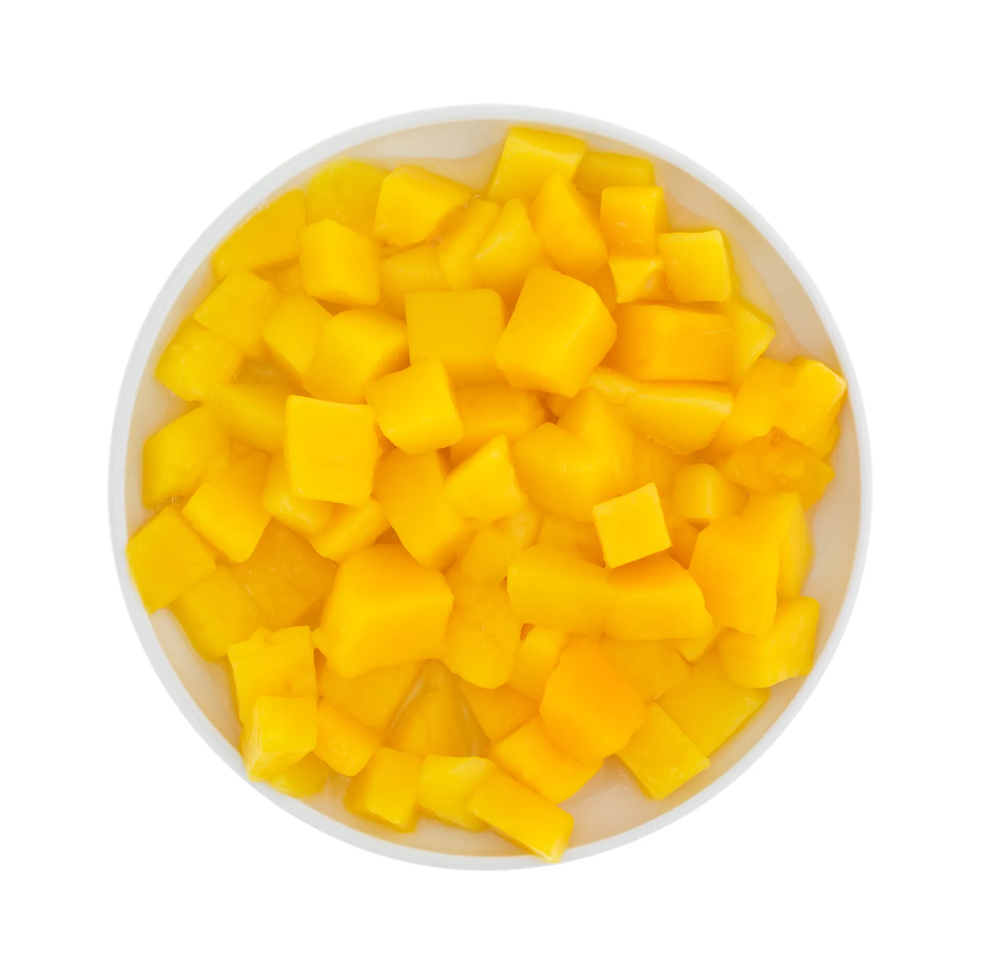 Pfirsichwürfel in leichtem Sirup (Konserve)